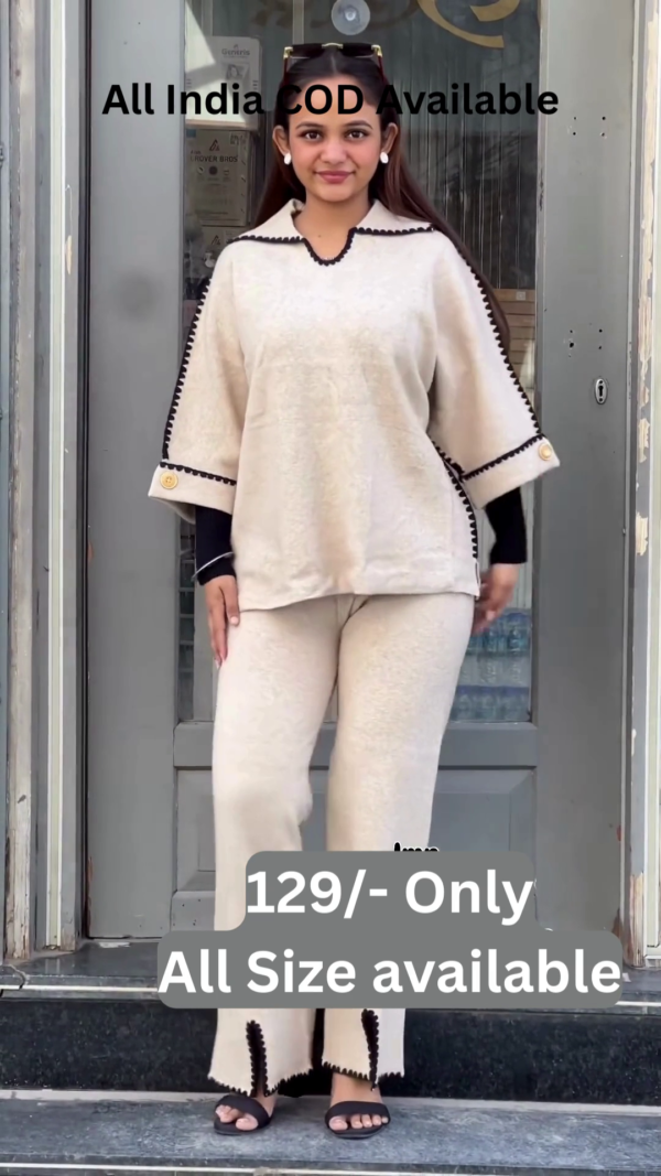 Cozy Chic Contrast-Trim Knit Co‑Ord Set 🤍✨