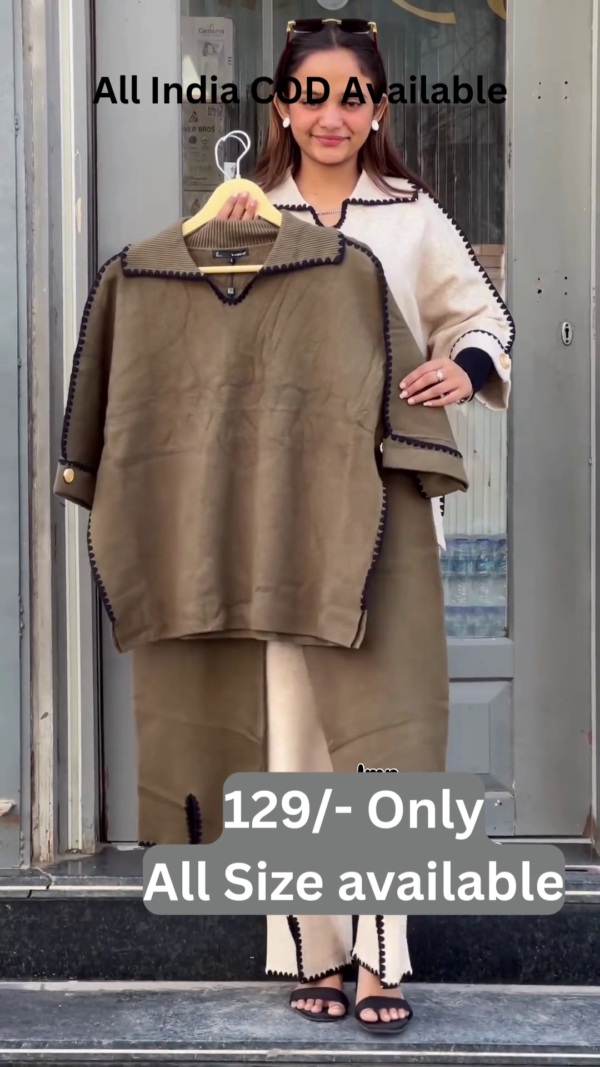 Cozy Chic Contrast-Trim Knit Co‑Ord Set 🤍✨