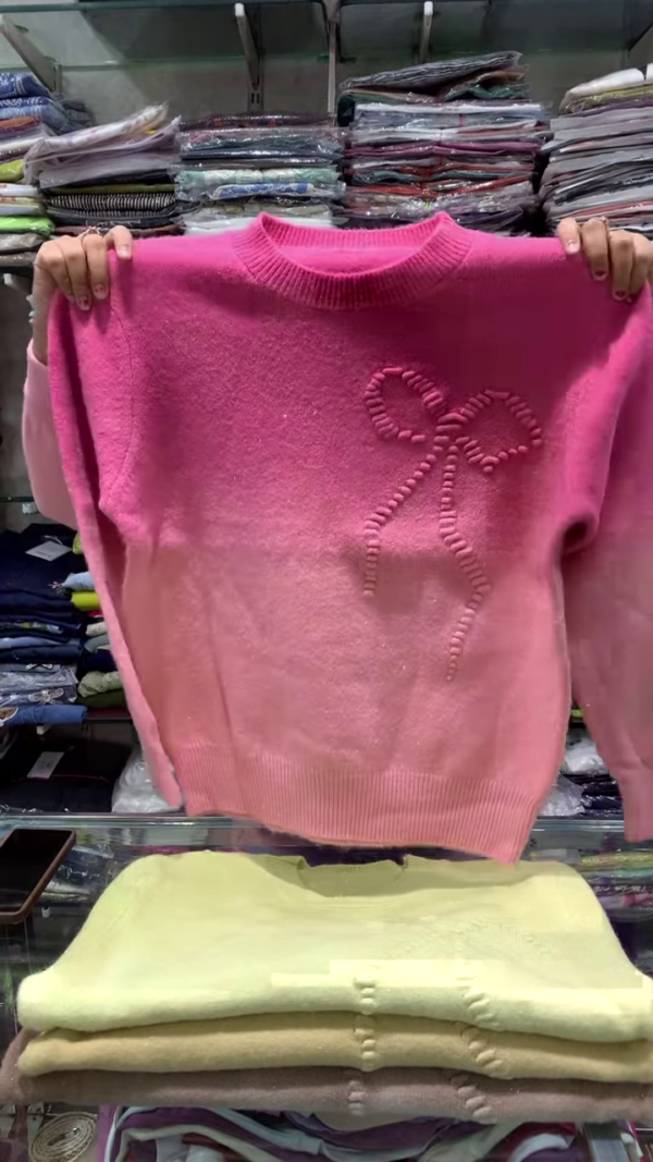 Dreamy Ombre Bow Knit Winter Sweater Collection 🎀✨