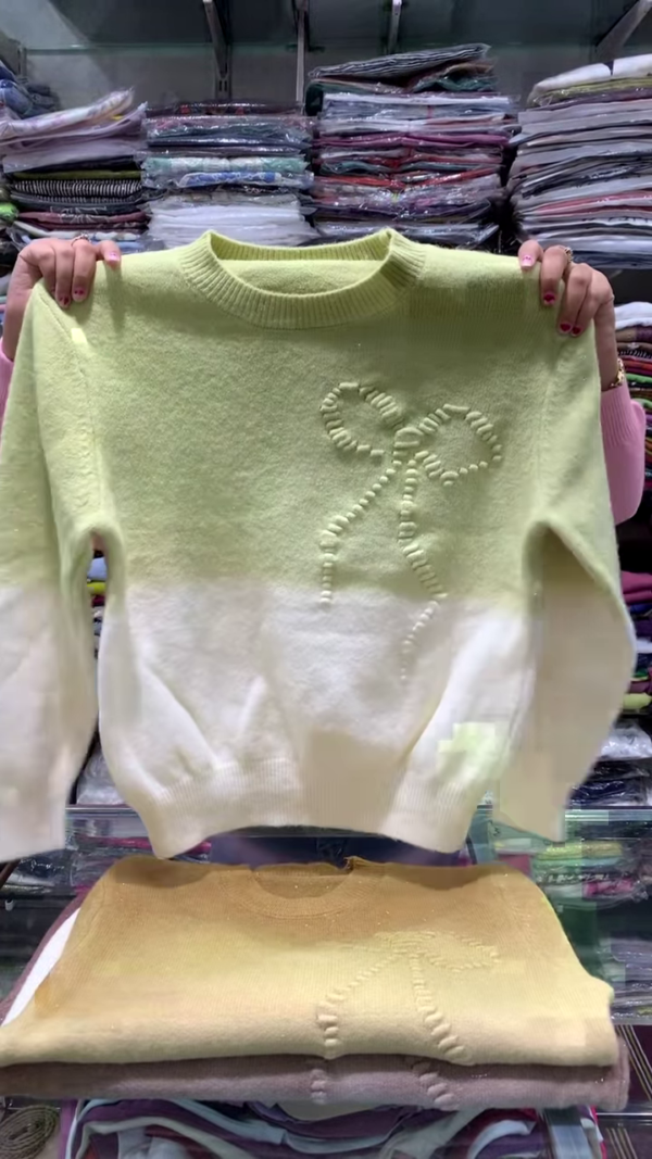 Dreamy Ombre Bow Knit Winter Sweater Collection 🎀✨