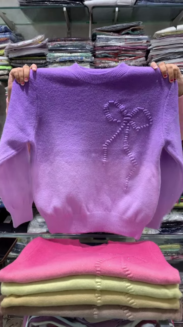 Dreamy Ombre Bow Knit Winter Sweater Collection 🎀✨
