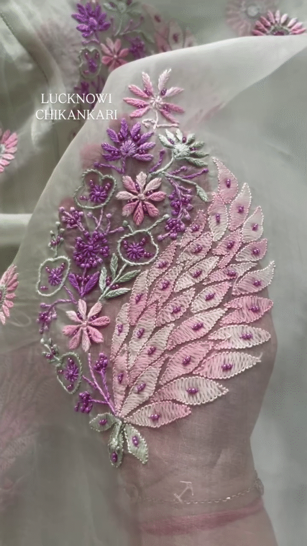Elegant Chikankari Kurta with Mirror Work