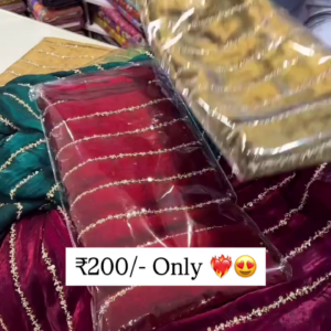 Elegant Soft-Finish Saree with Delicate Sequin & Thread Line Work