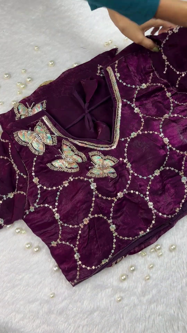 Grand Plum Ensemble with Butterfly Sequin Artistry