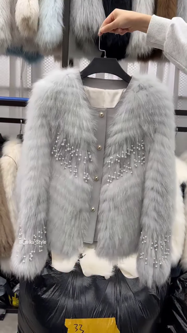 Luxury Frosted Pearl Faux Fur Party Jacket ❄️✨