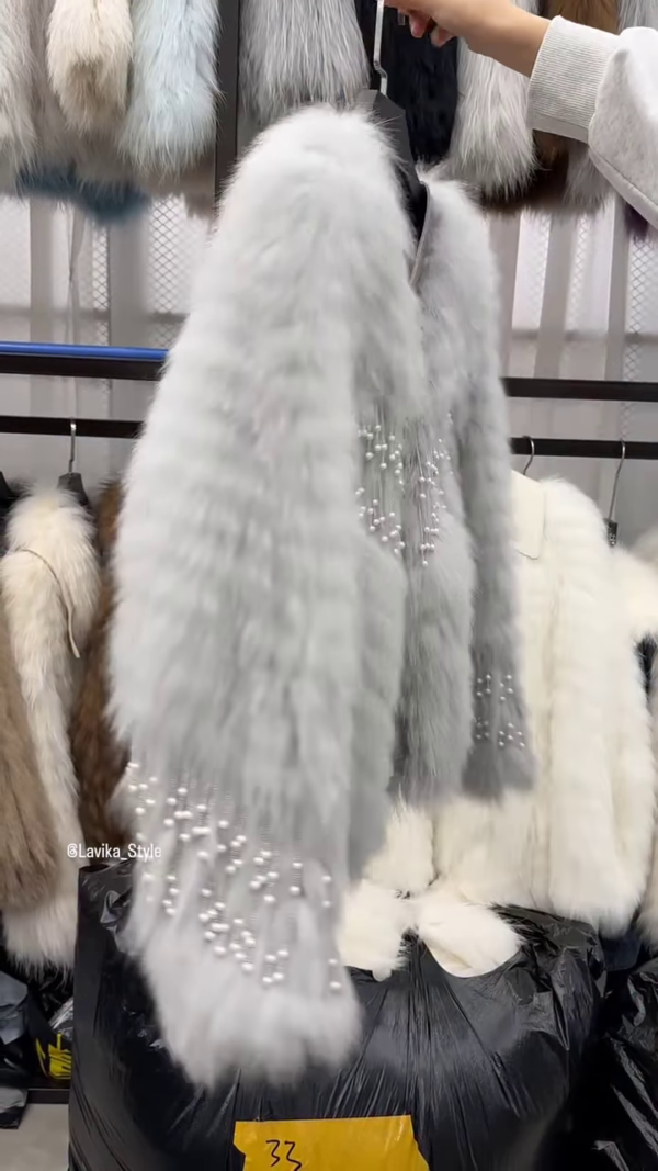 Luxury Frosted Pearl Faux Fur Party Jacket ❄️✨