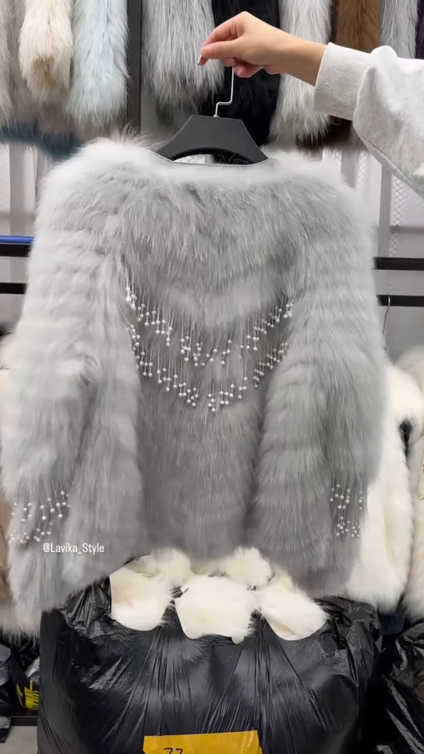 Luxury Frosted Pearl Faux Fur Party Jacket ❄️✨