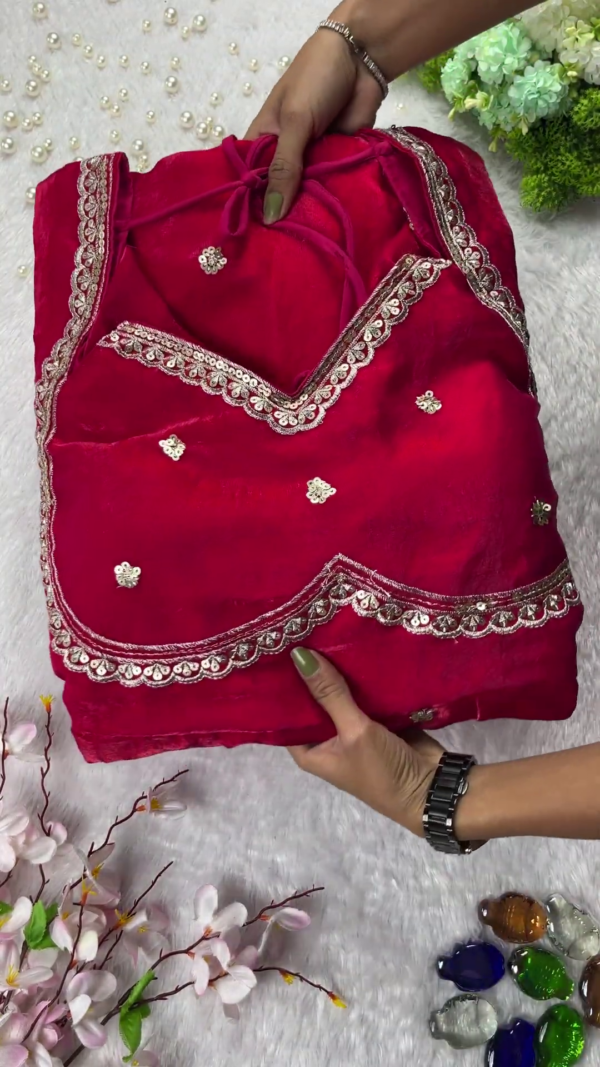 Majestic Rani Pink Scalloped Designer Gown