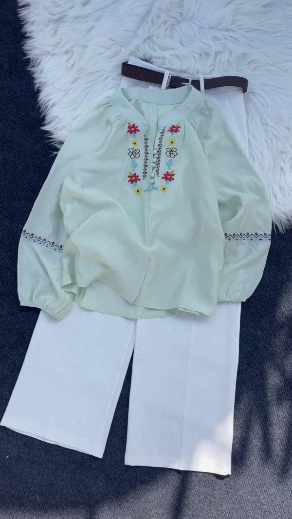 Multicolor Floral Embroidered Shirt Collection – Casual Ethnic Tops for Women