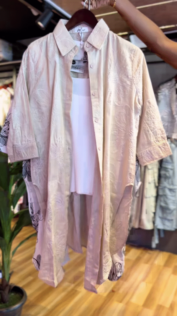 Pastel Floral Embroidered Co-ord Set – Breezy Elegance