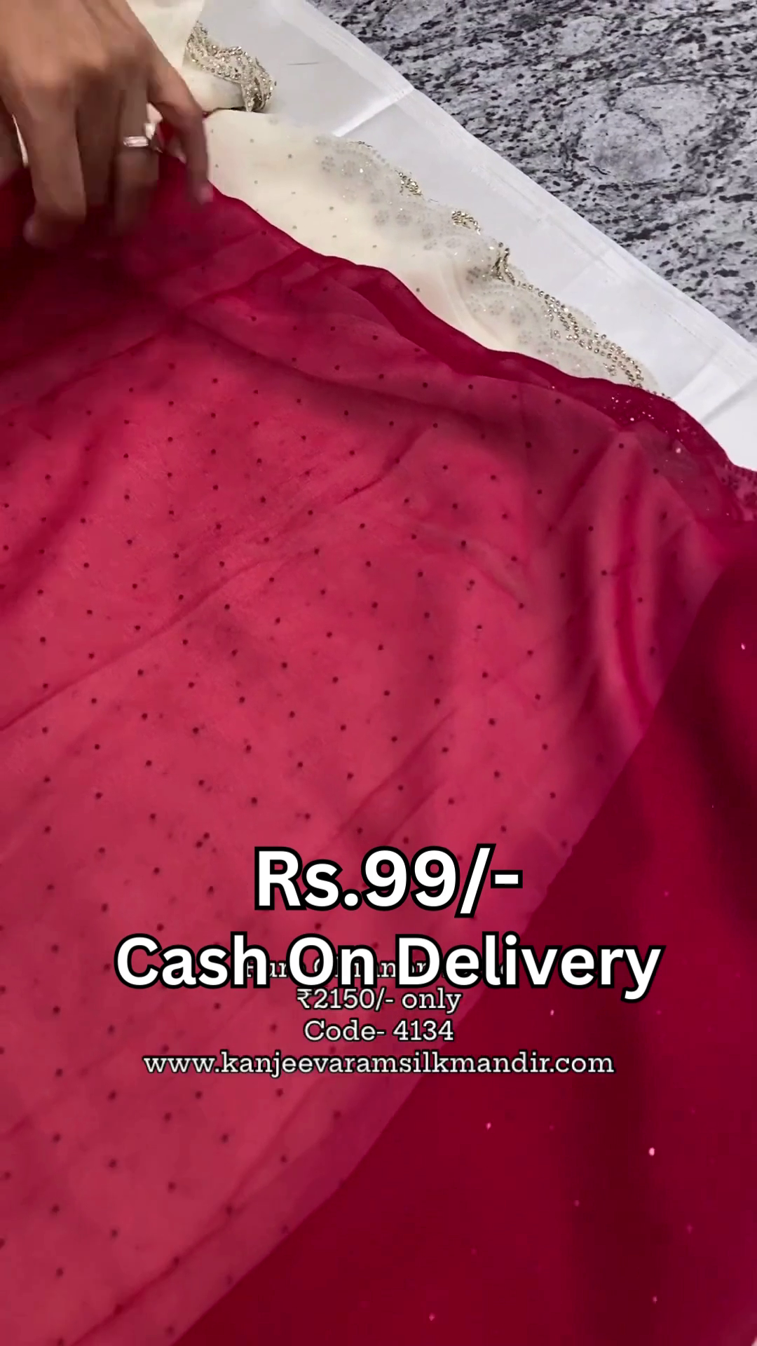 Premium Ivory Silk Saree with Elegant Micro-Stone Embellishments