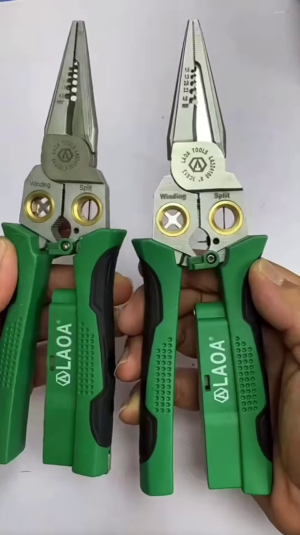 Professional 9-in-1 Multifunctional Needle Nose Pliers - Heavy-Duty Electrical Wire Stripper and Crimper