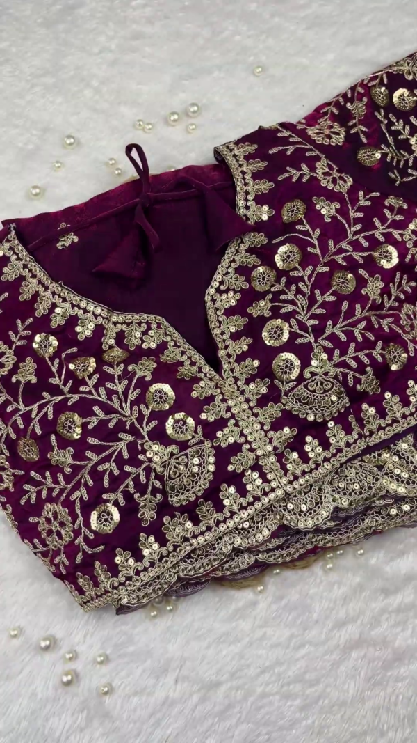 Royal Plum Scalloped Designer Ensemble