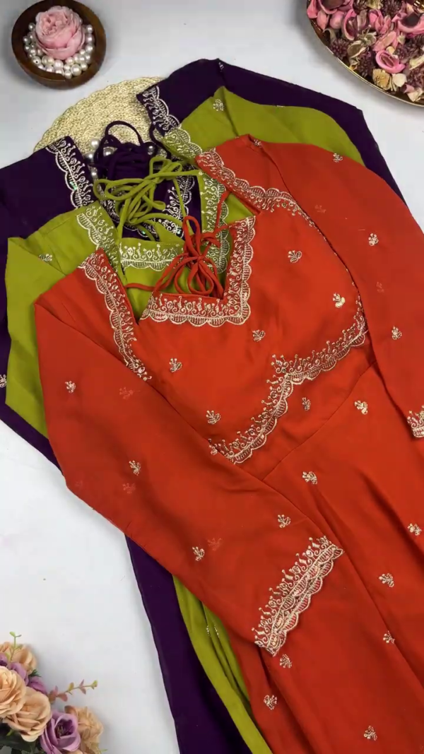 Royal Purple Anarkali with Scalloped Zari Detailing