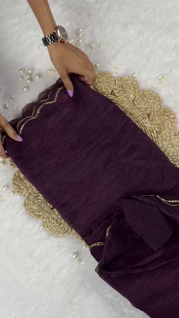 Royal Wine Purple Heavy Embroidered Designer Blouse with Sequin Grid Work