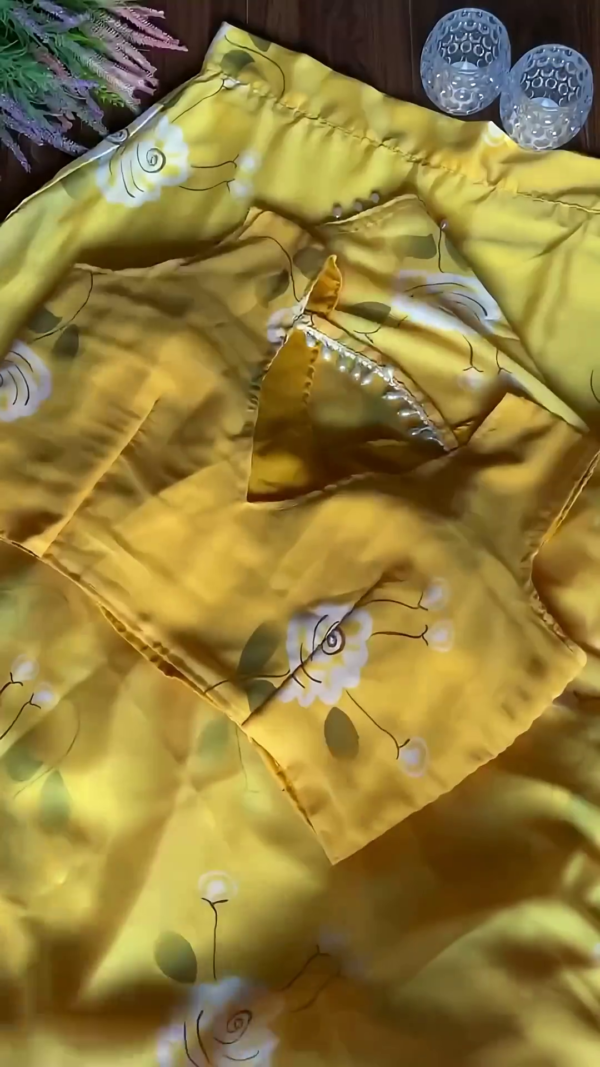 Sun-Kissed Yellow Floral Print Designer Lehenga Choli Set